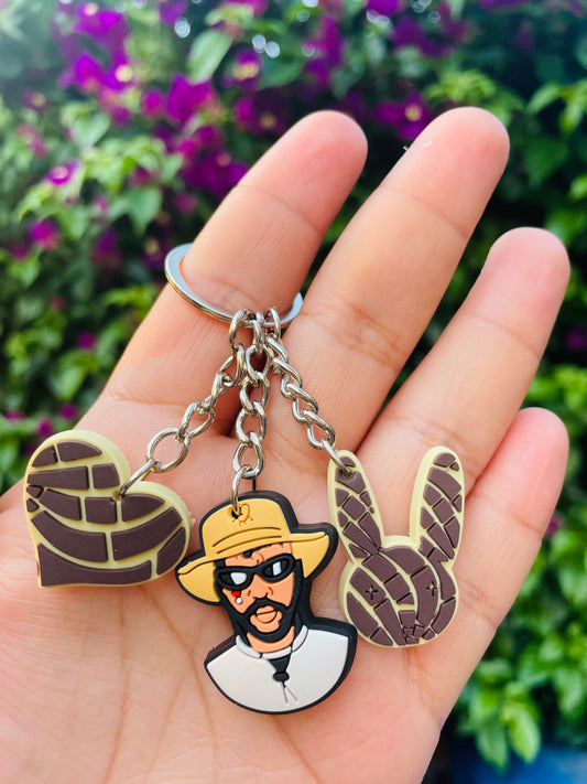 Chocolate concha bad bunny keychain