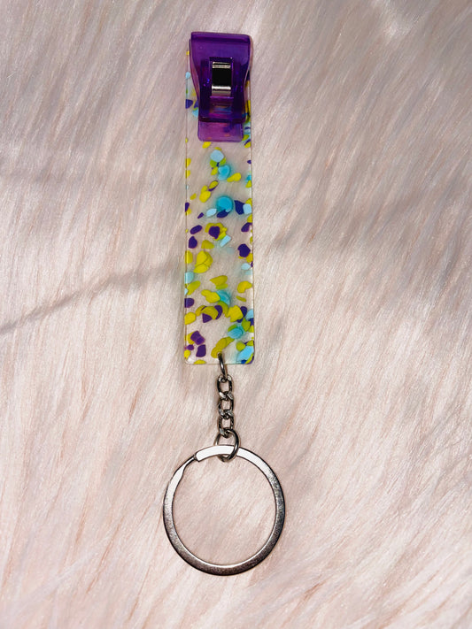 Purple multicolor sparkle card grabber