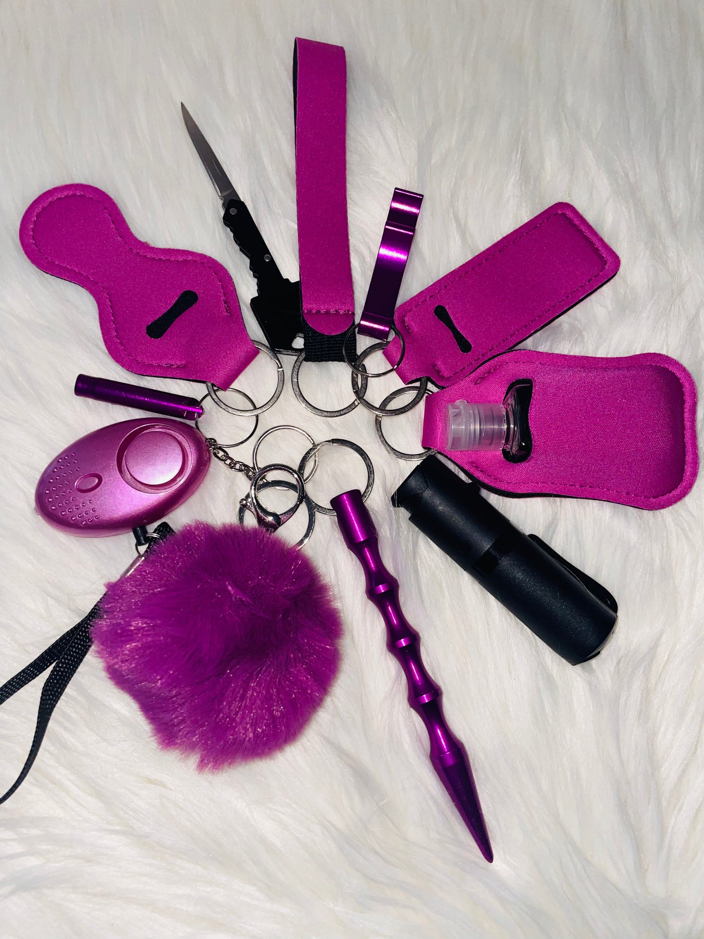 Purple self-defense keychain