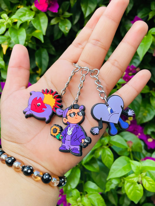 Purple baby bad bunny keychain