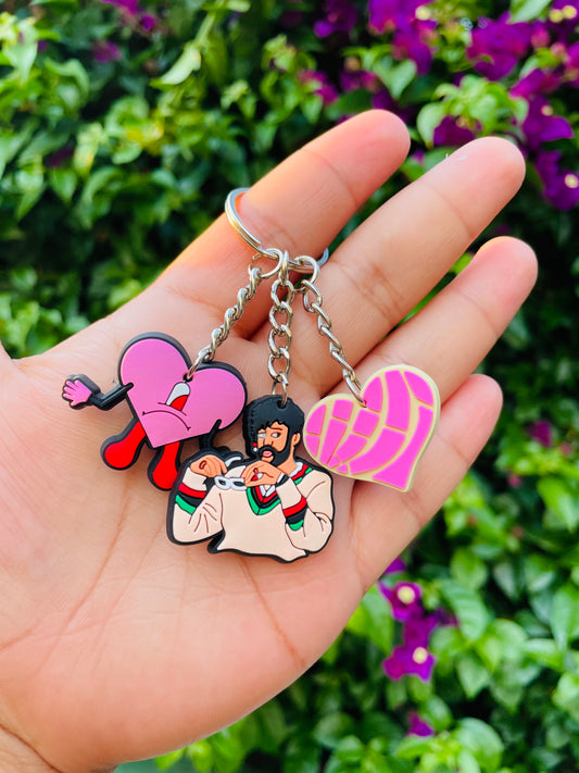 Pink concha bad bunny keychain