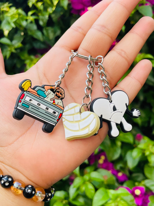 White bad bunny ford keychain