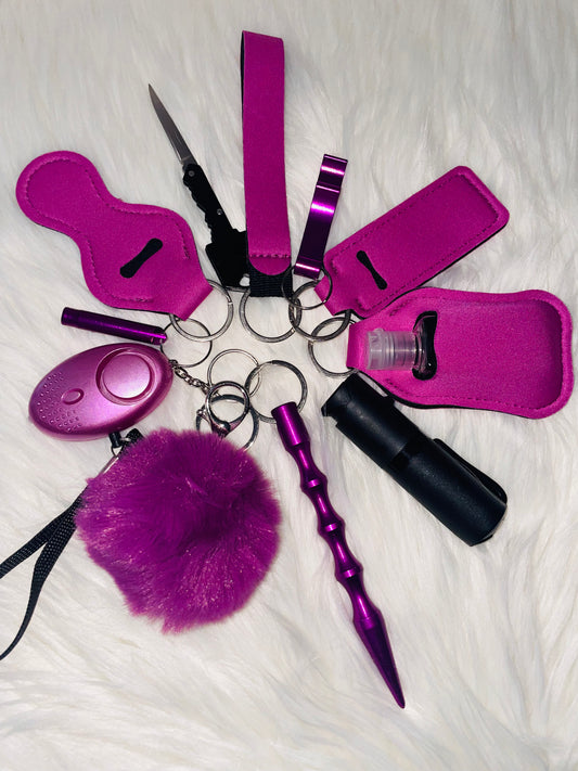 Purple self-defense keychain