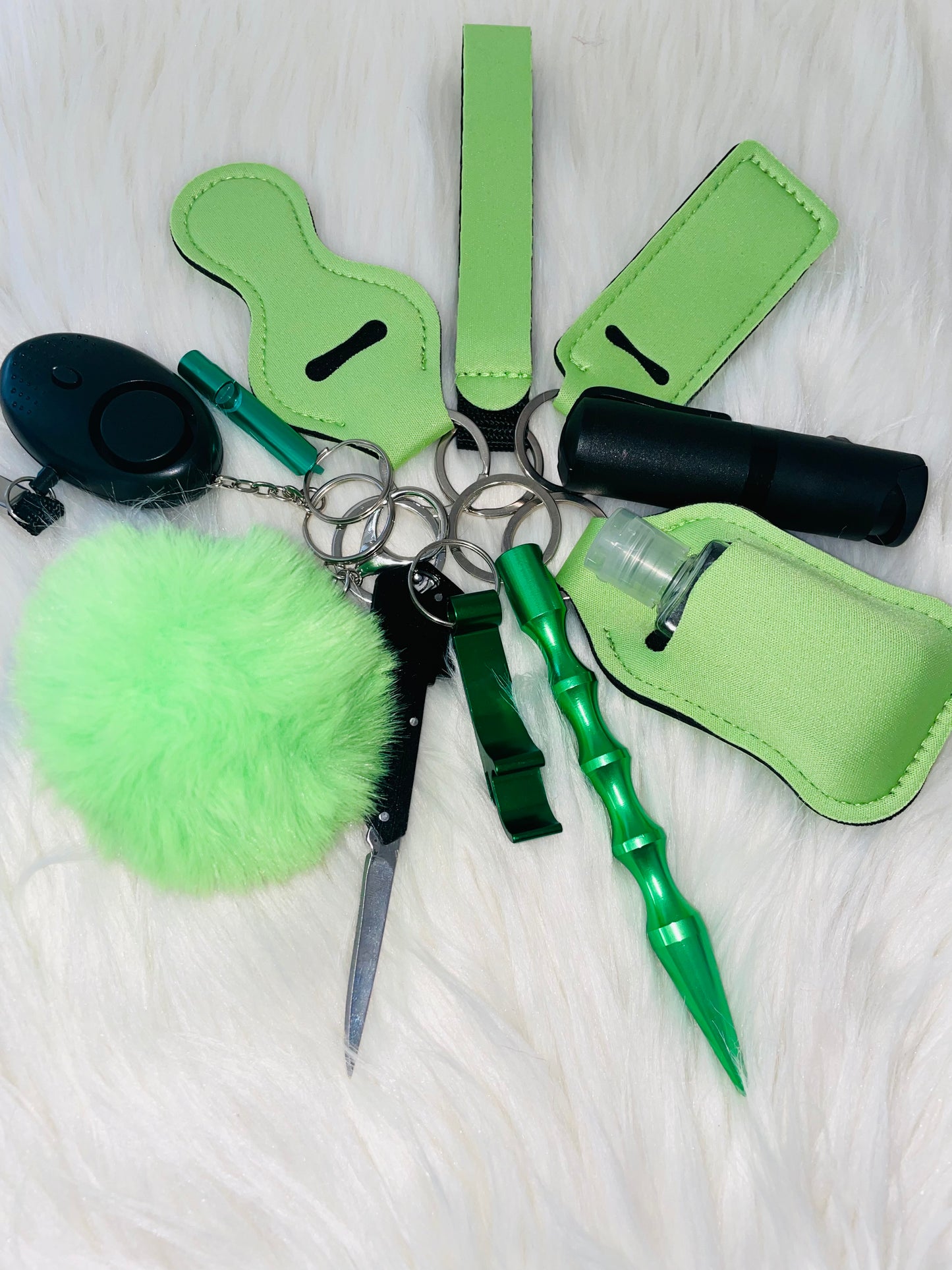 Green self-defense keychain.