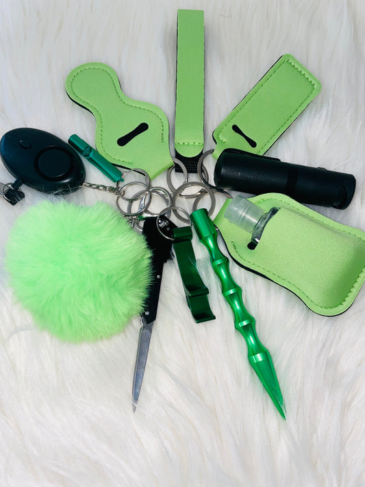 Green self-defense keychain.