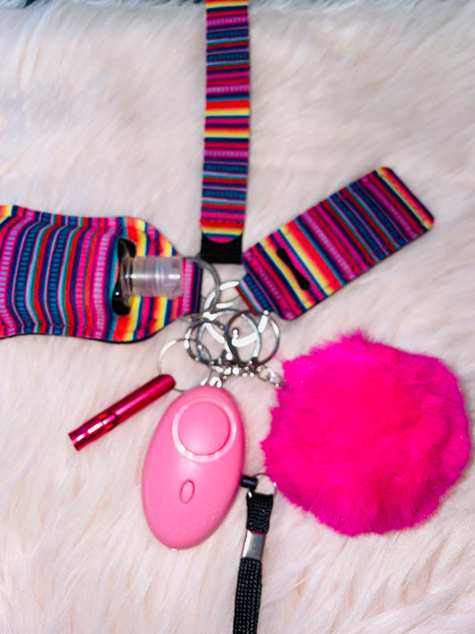 Hot pink colorful kids keychain